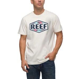 Reef Men's White Logo Graphic Tee